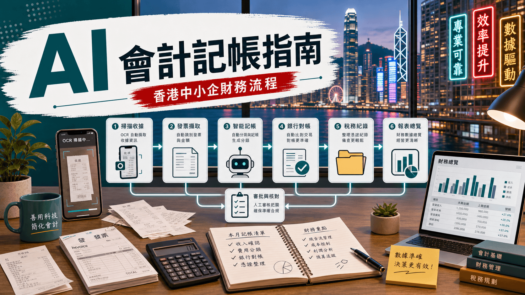 香港中小企用 AI 和 OCR 整理收據發票、入帳和對數的封面圖