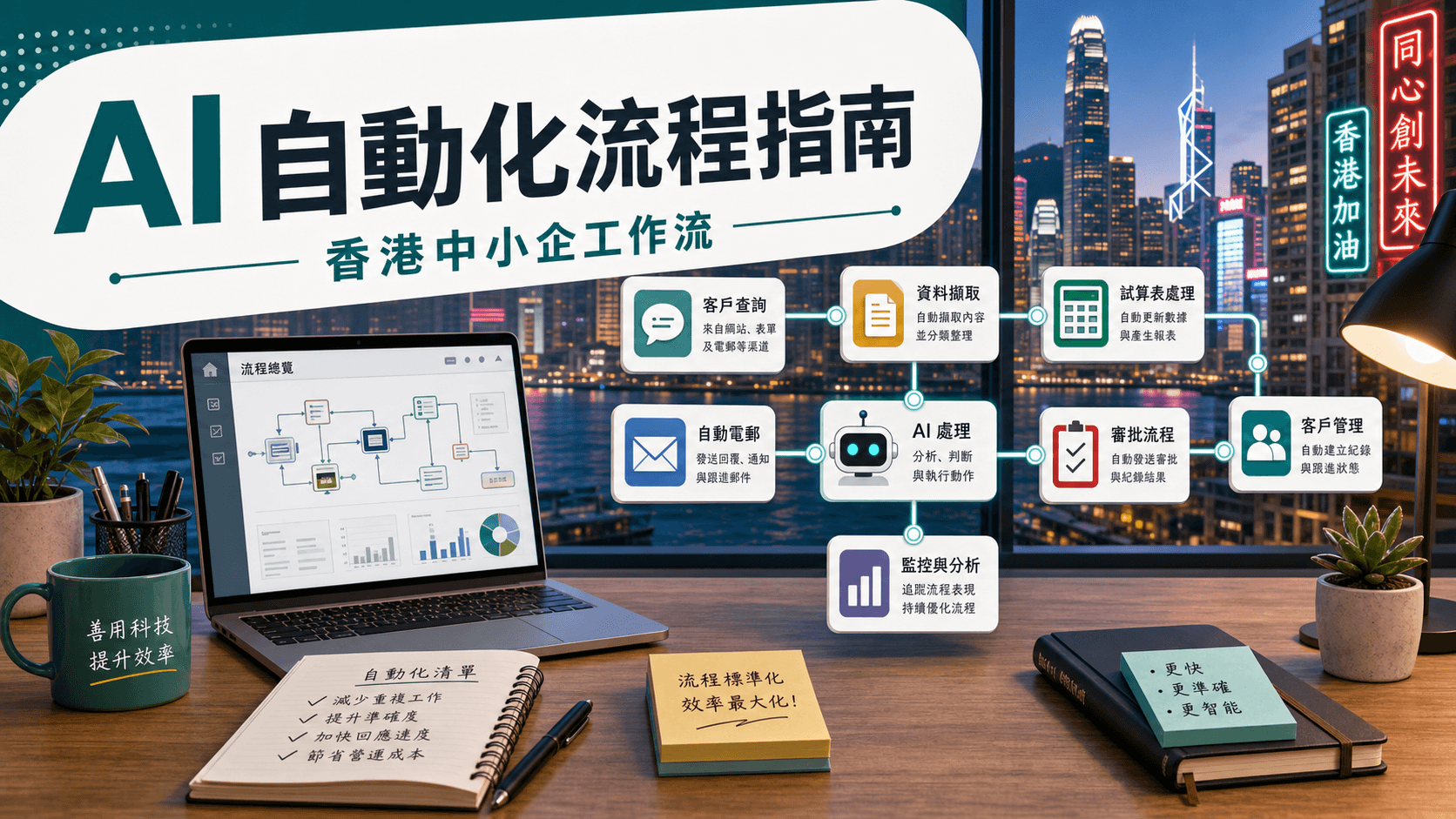 香港中小企用 AI 自動化連接查詢、電郵、試算表和 CRM 的封面圖