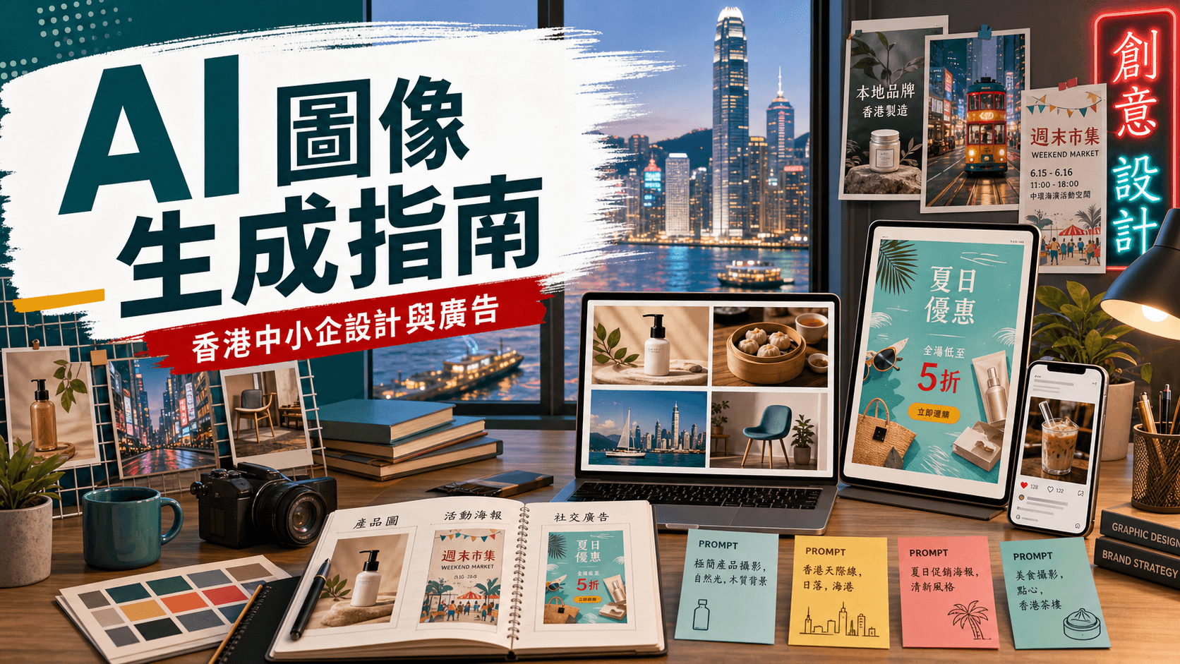 香港中小企用 AI 圖像生成製作設計和廣告素材的封面圖