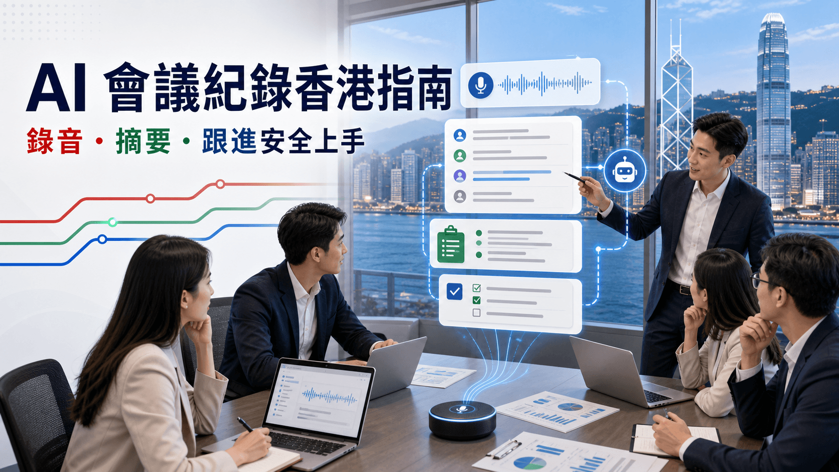 香港辦公室用 AI 把會議錄音整理成摘要和待辦的封面圖