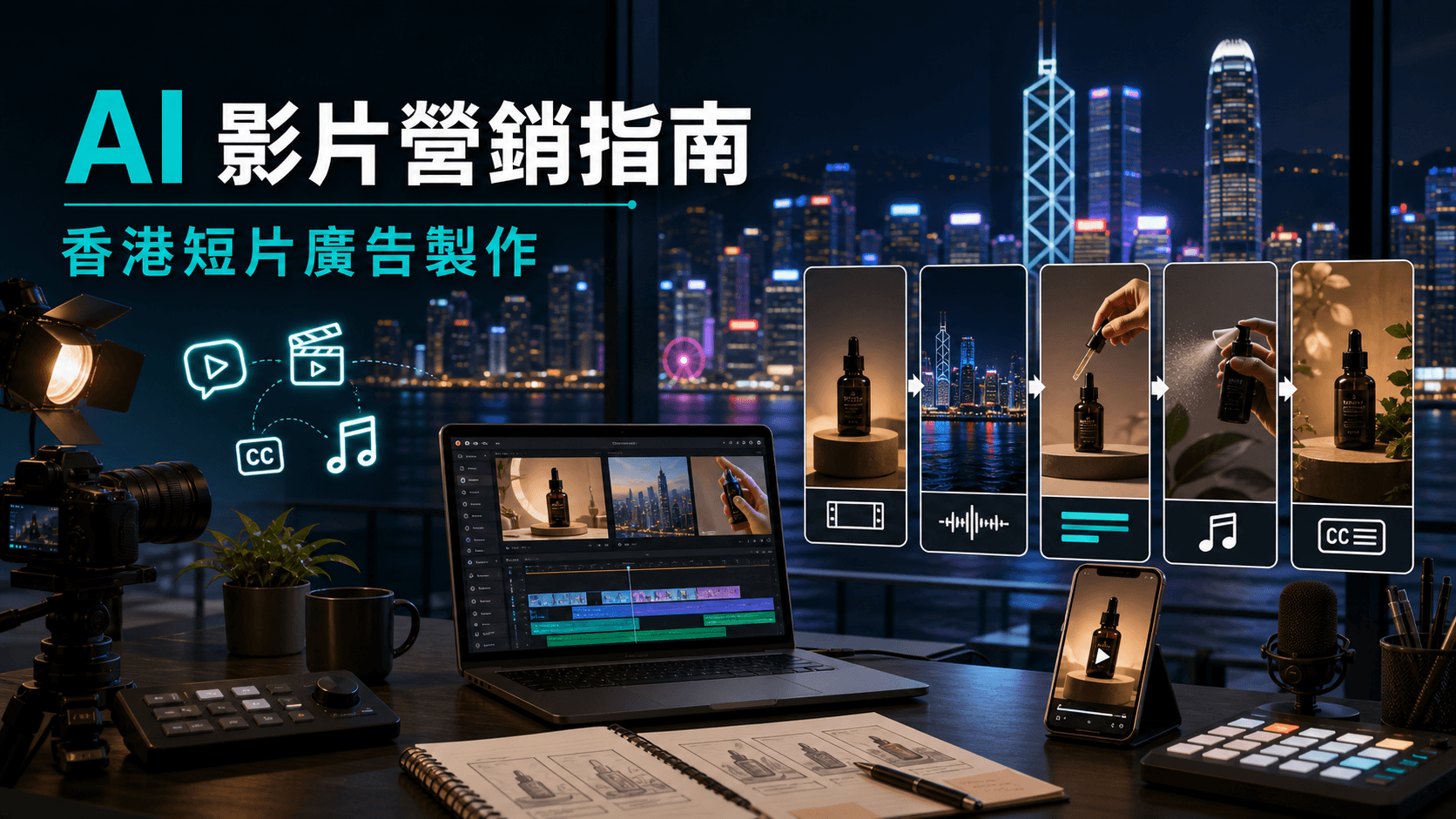 香港短片廣告和 AI 影片製作工作室的指南封面圖
