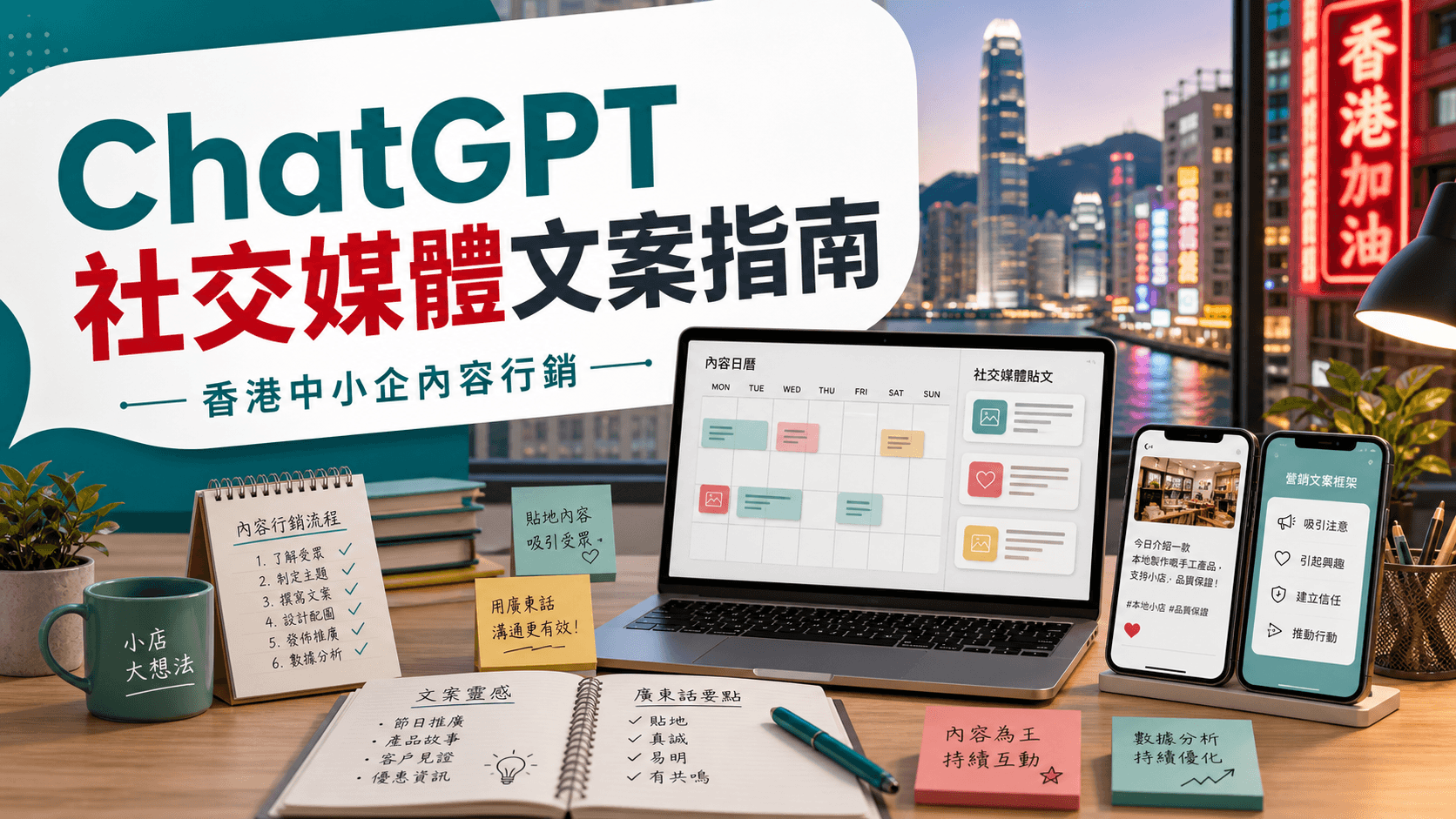 香港中小企用 ChatGPT 規劃社交媒體文案和內容行銷的封面圖
