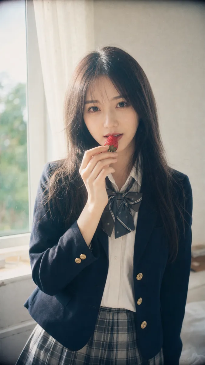 GPT Image 2 Fujifilm strawberry school portrait sample