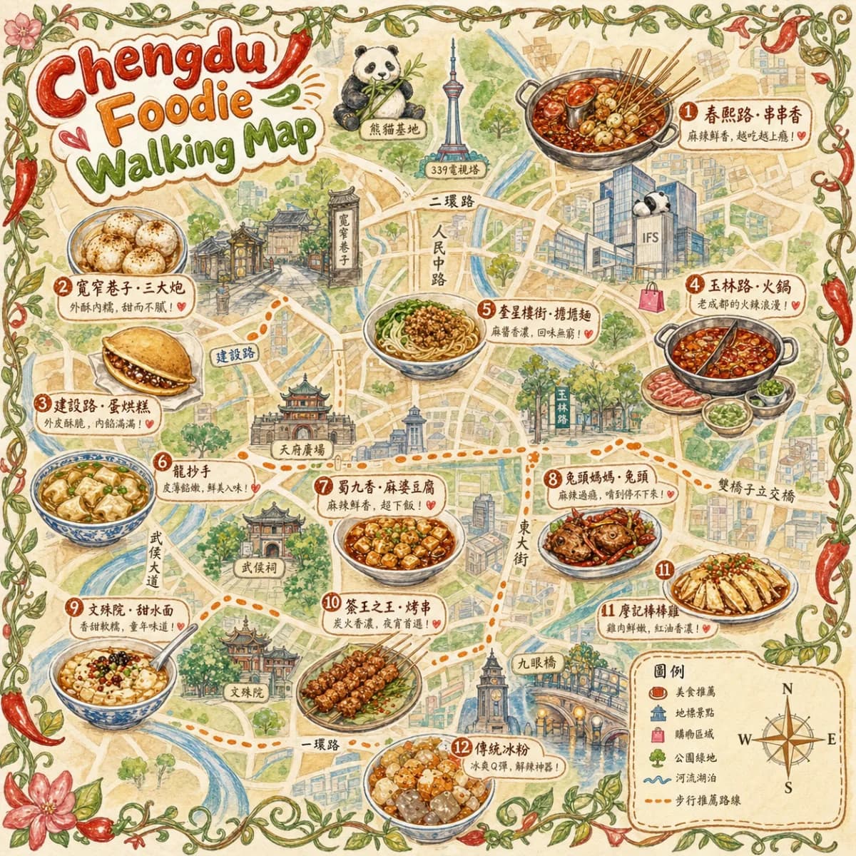 GPT Image 2 Chengdu food map illustration sample
