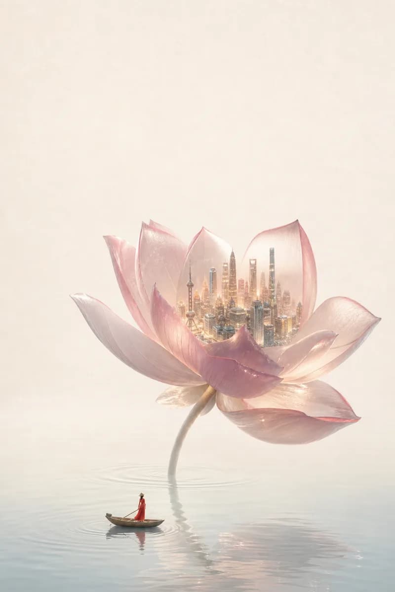 GPT Image 2 new Chinese minimalist floral illustration sample