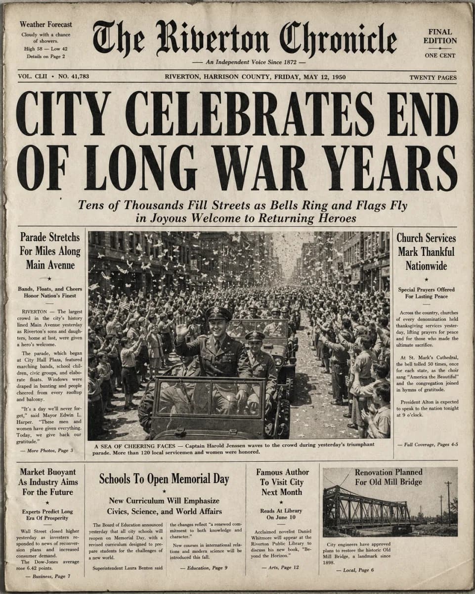 GPT Image 2 vintage newspaper front page sample