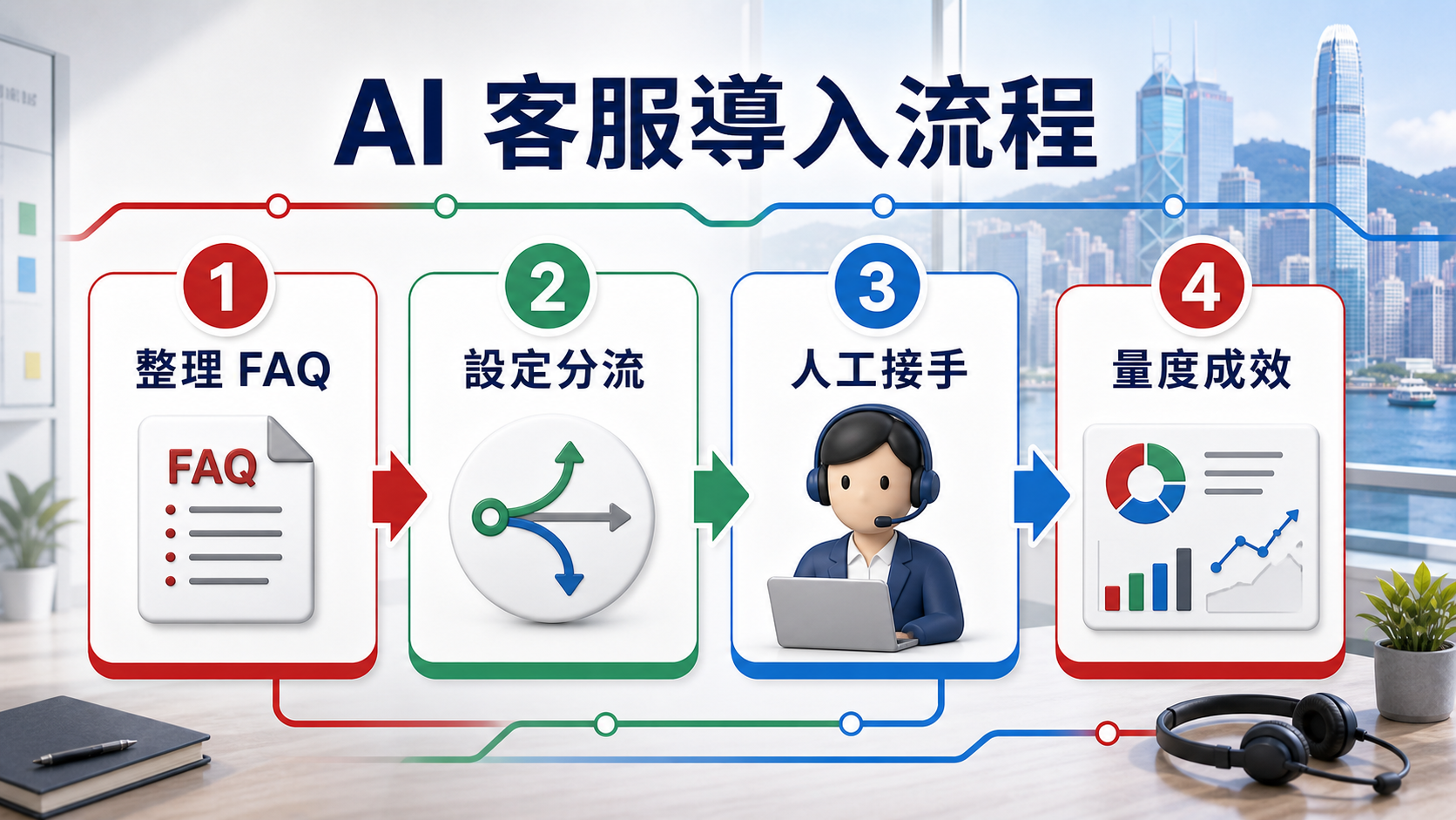 AI 客服導入流程:整理 FAQ、設定分流、人工接手、量度成效