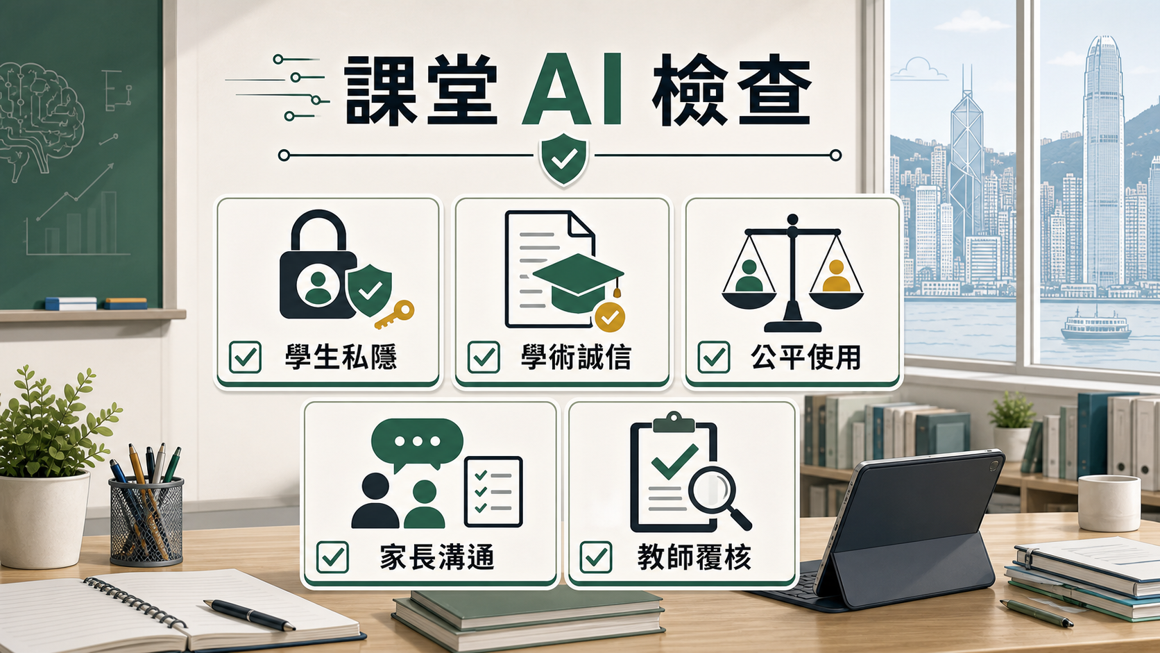課堂 AI 檢查:學生私隱、學術誠信、公平使用、家長溝通、教師覆核